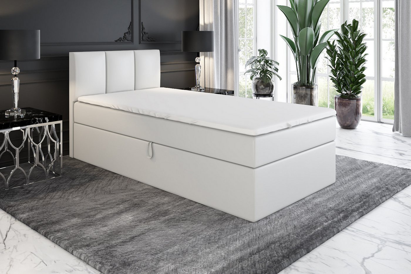 A&J MöbelLand GmbH Boxspringbett NASI mit Bettkästen, Bonell-Matratze und Topper von A&J MöbelLand GmbH