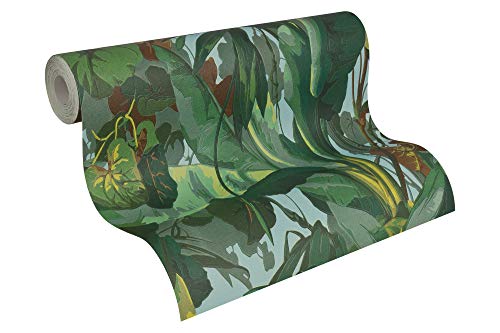 A.S. Création Vinyltapete Dekora Natur Tapete in Dschungel Optik 10,05 m x 0,53 m blau braun grün Made in Germany 958981 95898-1 von A.S. Création
