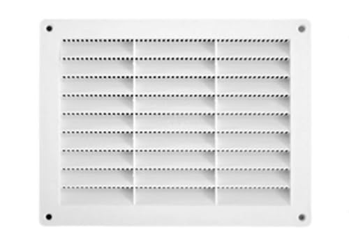 Rechteckiges Lüftungsgitter aus Kunststoff, quadratisch, mit Moskitonetz, Schutz gegen Insekten, Farbe Weiß, Made in Italy (200 x 150 mm) von A2ZWORLD