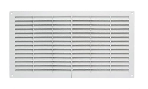 Rechteckiges Lüftungsgitter aus Kunststoff, quadratisch, mit Moskitonetz, Schutz gegen Insekten, Farbe Weiß, Made in Italy (430 x 230 mm) von A2ZWORLD