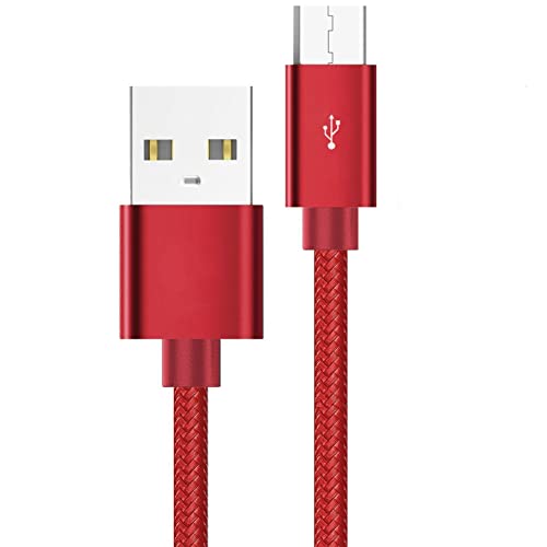 Micro-USB-Kabel, extra langes Android-Ladekabel, geflochtenes Nylon-Handy-Ladekabel, Schnellladung für Samsung Galaxy S7 Edge, S6, S5, Android Phone, LG (3 m, rot) von AA-TECH