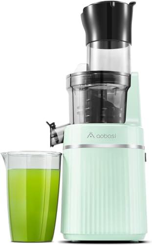 AAOBOSI Aobosi Entsafter Slow Juicer Für Ganze Obst und Gemüse & BPA-Frei, Saftpresse Elektrisch Mit 80-mm Öffnung, Entsafter Gemüse und Obst Testsieger, Rückwärts Funktion，Ruhiger Motor, Grun von AAOBOSI