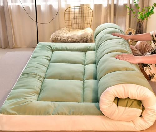AAOCLO Japanische Tatami-Matratzen, Futon-Bodenmatratze, aufrollbares dickes Schlafbett, tragbare Camping-Matratze, Bodenliege, Couch, Bett, Matratzenauflage (Größe: 120 x 200 cm, Farbe: Grau) von AAOCLO