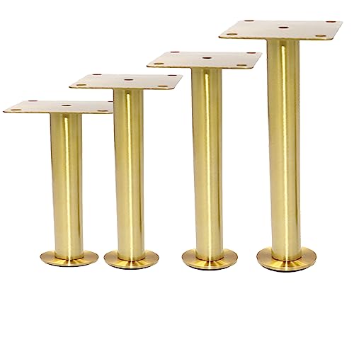 AATISH 4er Set Möbelfüße,Edelstahl Schrank Beine,Metall Sofa Beine passend für TV Schränke,Tischbeine,Nachttische,Badezimmer Schränke,Stützefüße für Verstellfüße,mit Schrauben (21cm/8.27in,Gold) von AATISH