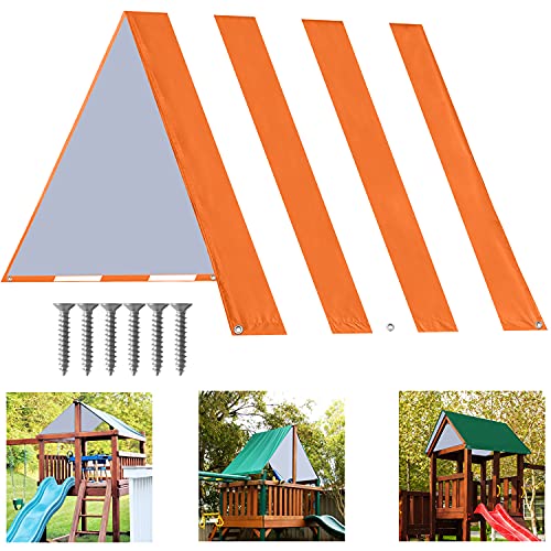 ABCCANOPY 132 x 228 cm Schaukel Set Ersatzplane für Spielplätze, Schattenbildschirme (Orange/Weiß) von ABCCANOPY