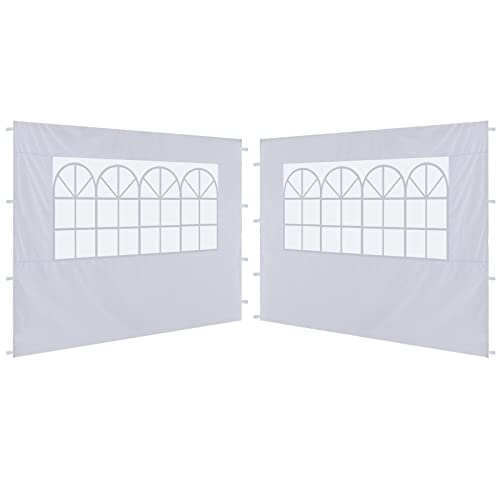 ABCCANOPY 2X Seitenwand/Seitenteile mit Fenster für 3x3m pavillon,3x6m pavillon,partyzelt,festzelt|Wasserabweisend,Weiß von ABCCANOPY