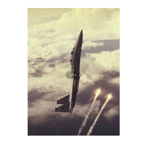 ABCWARRT Moderne Kunst Bilder Militär Kämpfer F22 F35 F18 Poster Flug Landschaft Malerei Wohnzimmer und Studie Dekoration Wandbild (50 * 70cm Kein Rahmen,1) von ABCWARRT