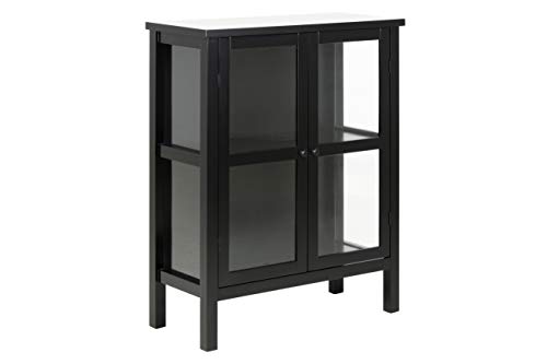 AC Design Furniture Enes Glass cabinet, black, MDF, L: 35.5 x W: 80 x H: 99.5 cm, 1 pcs. von AC Design Furniture