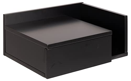 AC Design Furniture Fia Nachttisch mit Schublade in Schwarz, 1 Stk., B: 40 x H: 16,5 x T: 32 cm, Kleiner Nachtschrank zur Wandmontage, Griffloses Wandregal, Moderne Nachtkommode von AC Design Furniture