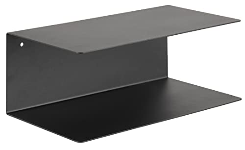 AC Design Furniture Jeppe rechteckiges Wandregal 2er-Set, minimalistisches Wandregal aus schwarzem Metall mit 2 Ablageflächen, perfekt für Wohnzimmer, Büro, Schlafzimmer, Küchenregal von AC Design Furniture