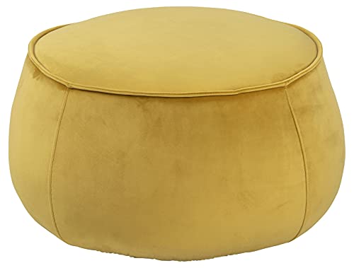 AC Design Furniture Mia runde Ottomane, H: 60 x B: 60 x T: 34 cm, Gelb, Samt, 1 Stk. von AC Design Furniture