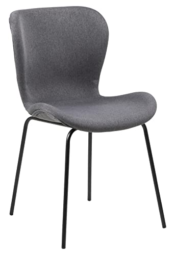 AC Design Furniture Sabine Esszimmerstühle 2er Set, Dunkelgraue Stühle, Gepolsterte Esszimmerstühle mit Schwarzen Metallbeinen, Küchenstuhlset, Graue Stühle für das Esszimmer, Esszimmermöbel von AC Design Furniture
