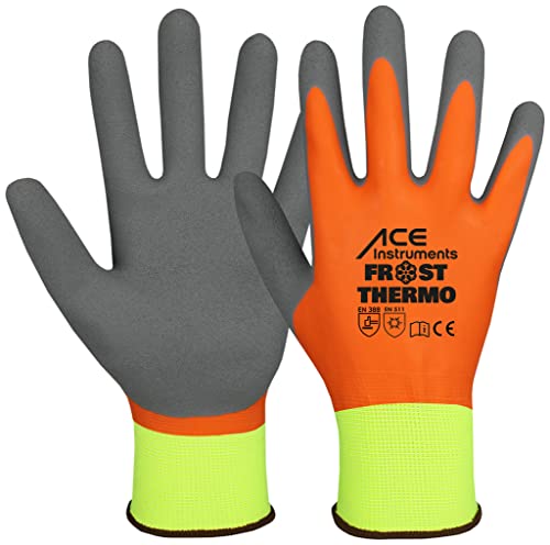 ACE Frost-Thermo-Arbeitshandschuhe für den Winter, wasserdicht, für Kälteschutz im Freien, Kälte, Schneeräumung, Gefrierschrank, EN 388/420/511 – L von ACE