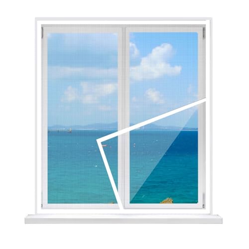 Fliegengitter FüR Fenster，120x175cm Anti-Moskito Fliegengitter FüR Schiebefenster，Selbstklebend Klebeband,Für Terrassenfenster Küche Schlafzimmer Weiß von ACJSDGL