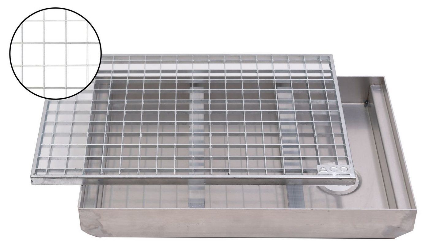 Fußmatte ACO Abtrittrost Fußabtreter + Emco ALU Bodenwanne Schuhabstreifer Abstreifer Abtreter Rost 30/30, ACO Severin Ahlmann GmbH & Co. KG, rechteckig, Höhe: 80 mm, für den Außenbereich von ACO Severin Ahlmann GmbH & Co. KG