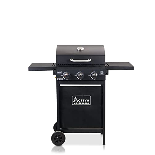 ACTIVA Gasgrill Cabrio I Premium Gas Grill inkl. 3 Brenner mit 2,7 kW, Thermometer & verchromtem Rost I Kleiner Gasgrill für ein gelungenes Barbecue ACTIVA Gasgrill Cabrio I Premium Gas Grill inkl. 3 Brenner mit 2,7 kW, Thermometer & verchromtem Rost I Kleiner Gasgrill für ein gelungenes Barbecue von ACTIVA