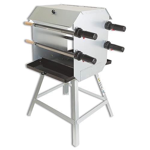 ACTIVA Mutzbratengrill I Premium Mangal Grill inkl. inkl. batteriebetriebem Motor & Spieße I Robuster Holzgrill für ein einzigartiges Grillerlebnis, aus Legierter Stahl von ACTIVA