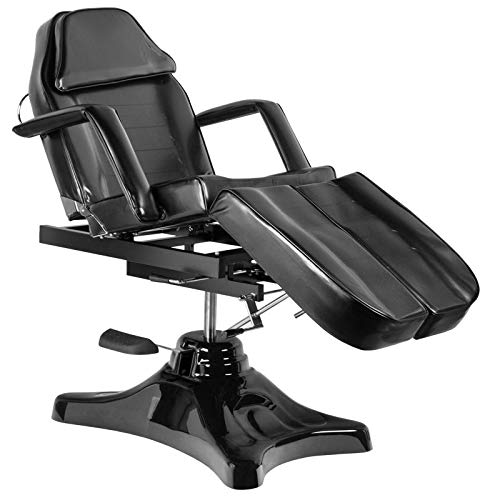 ACTIVESHOP Basic 234c Pedi Kosmetikliege Massageliege Massagestuhl Kosmetikstuhl Therapieliegen Behandlungsliege Schwarz bis 180 kg belastbar Premium-PU-Leder 180 x 63 x (64-80) cm (L x W x H) von ACTIVESHOP