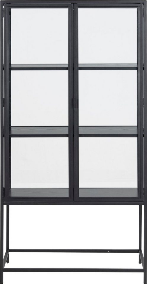 ACTONA GROUP Glasvitrine mit Glastüren und Metallrahmen, 3 Einlegeböden, B: 77 x H: 150 cm von ACTONA GROUP