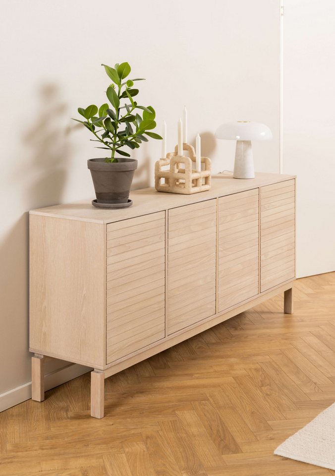 ACTONA GROUP Sideboard Linley Anrichte, Lamellenfront, gerillte Front, Eiche furniert, 4 Türen, 4 E-böden, B: 180 cm ACTONA GROUP Sideboard Linley Anrichte, Lamellenfront, gerillte Front, Eiche furniert, 4 Türen, 4 E-böden, B: 180 cm von ACTONA GROUP