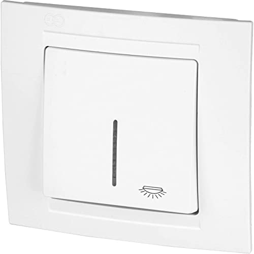Unterputz Taster, LED Licht-Symbol, Steckklemme, All-in-One, Serie M1 reinweiß Unterputz Taster, LED Licht-Symbol, Steckklemme, All-in-One, Serie M1 reinweiß von ADAKAT
