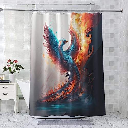 ADEIRO Duschvorhang 180x200 cm, Duschvorhang Vogel, Tier Duschvorhang mit 12 Plastik Haken, Badevorhang Waschbar Textil Shower Curtains für Dusche und Badewanne von ADEIRO