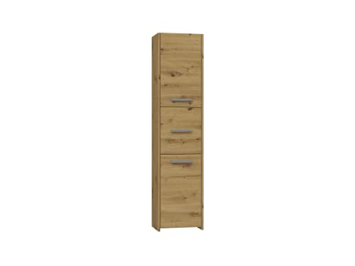 ADGO Badhochschrank 30x40x170cm, Hochschrank, Schmales Badezimmerregal, Badezimmer Regal Schrank, Bad Badregal, Badmöbel, Aufklappbare und Abschließbare Schränke, Eng, Freistehend (S43, Artisan Eiche) von ADGO