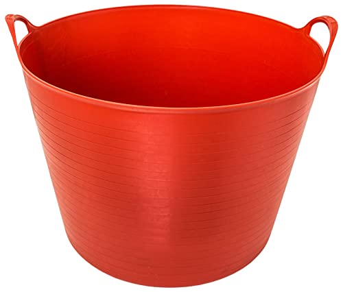 ADGO Elastic Flexibler Behälter Container Für Haus, Garten, Gebäude, Stark, Mehrzweck, Schmutzwäschekübel Wäschekorb Spielzeugaufbewahrungskorb Ohne Deckel Aufbewahrungseimer Dreckeimer (Rot, 55L) von ADGO