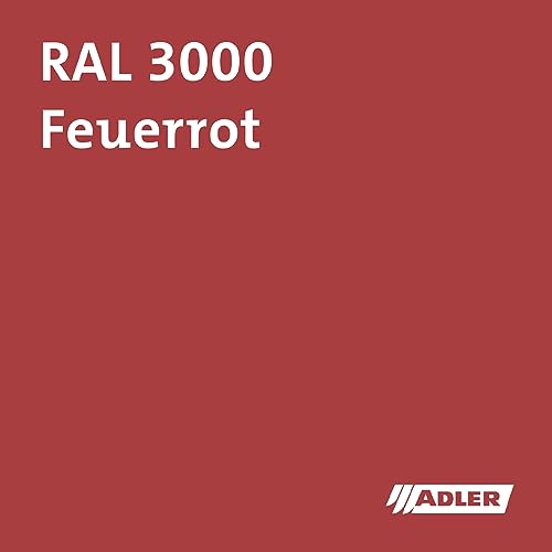 ADLER Kunstharz Mattlack Rot, RAL3000 Feuerrot 375 ml - Lack matt, geruchsarm gute Wetterbeständigkeit und hohe Deckkraft - Kunstharzlack in Bootslack Qualität von ADLER