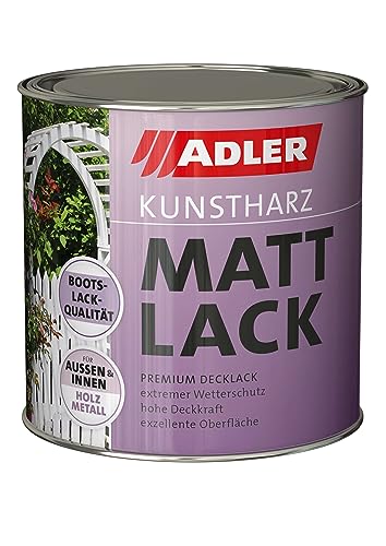 ADLER Kunstharz Mattlack Rot, RAL3020 Verkehrsrot 375 ml - Lack matt, geruchsarm gute Wetterbeständigkeit und hohe Deckkraft - Kunstharzlack in Bootslack Qualität von ADLER