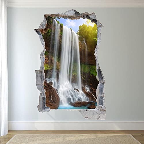 Wandtattoo NATURE SCENERY WATERFALL WALL STICKERS 3D ART MURAL POSTER OFFICE HOME DECOR TW5 HOME DECOR 60x90CM von ADOVZ