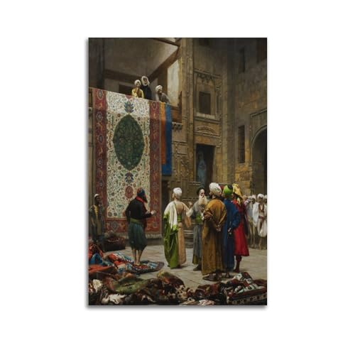 ADovz The Carpet Merchant Poster von Jean Léon Gérôme Wandkunst Geschenke Schlafzimmer Drucke Heimdekoration Hängendes Bild Leinwand Gemälde 60 x 90 cm von ADovz