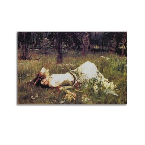 Ophelia 1889 Poster von John William Waterhous, Leinwandkunst und Wandkunst, Bilddruck, moderne Familienschlafzimmer-Dekoration, 60 x 90 cm von ADovz