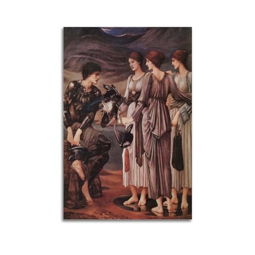 The Arming of Perseus Poster von Edward Burne-Jones Leinwand-Kunstdrucke, Geschenke, Foto, Gemälde, Raumdekoration, Heimdekoration, 60 x 90 cm von ADovz