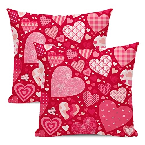 AEIOAE Valentinstag-Kissenbezüge, 50,8 x 50,8 cm, rotes Herz-Wurfkissen, Valentinstag, Muttertag, Jahrestag, dekorative quadratische Kissenbezüge, Bauernhaus, Couch-Dekoration für Zuhause, Sofa, Bett von AEIOAE