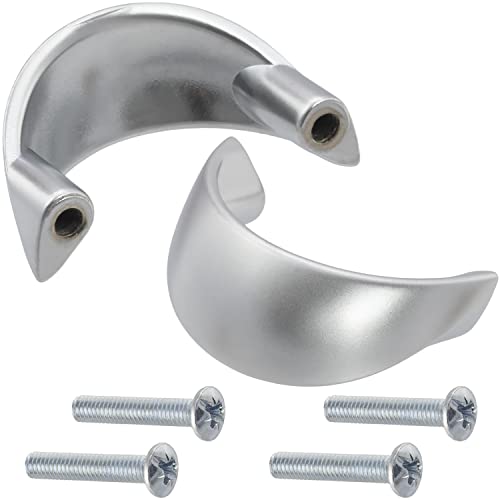 AERZETIX - C41410-2er-Set Möbelgriffe achsabstand 32 mm - schrank wandschrank schublade einrichtung dekoration küche wohnzimmer montage - aus metall - matt silber finish von AERZETIX