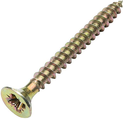 AERZETIX - C45155 - Packung mit 100 Stück - Holzschrauben - Ø3,5x35mm - Messingbeschichteter Stahl - Senkkopf - Pozidriv-Kreuzaussparung - Messingfarbe AERZETIX - C45155 - Packung mit 100 Stück - Holzschrauben - Ø3,5x35mm - Messingbeschichteter Stahl - Senkkopf - Pozidriv-Kreuzaussparung - Messingfarbe von AERZETIX