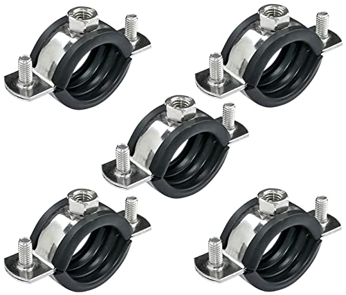 AERZETIX - C49900 - Satz von 5 - Schellen isophonisch - Befestigungshalter mit Dichtung - für Schlauch Ø 1'' 32-35mm - DIN EN 10111 - in Edelstahl A2 - zum Anschrauben М8 AERZETIX - C49900 - Satz von 5 - Schellen isophonisch - Befestigungshalter mit Dichtung - für Schlauch Ø 1'' 32-35mm - DIN EN 10111 - in Edelstahl A2 - zum Anschrauben М8 von AERZETIX