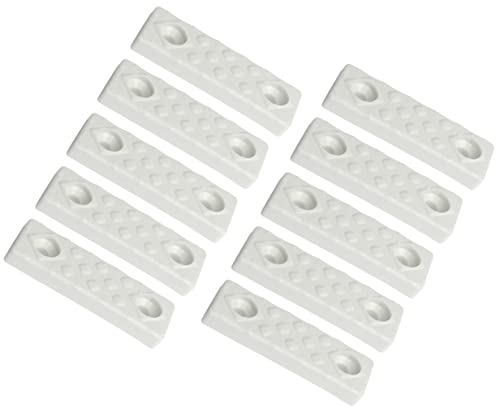 AERZETIX - C60413-10er-Pack Schutzkeile gerippt 5x15x48 mm. rutschfest anschraubbar - gleiter für möbelfüße - aus Kunststoff - Sofas Schrank kommode Schrank Bett - Farbe weiß von AERZETIX