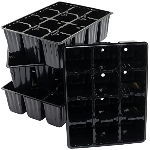 AERZETIX - C63574 - Set aus 4 Anzuchtplatten/Aussaatkisten x 12 samenbecher 17.5x13.5x5.5 cm - Gartenarbeit zum Pflanzen - keimung pikieren töpfe kultivierte Blume - schwarz - Kunststoff AERZETIX - C63574 - Set aus 4 Anzuchtplatten/Aussaatkisten x 12 samenbecher 17.5x13.5x5.5 cm - Gartenarbeit zum Pflanzen - keimung pikieren töpfe kultivierte Blume - schwarz - Kunststoff von AERZETIX