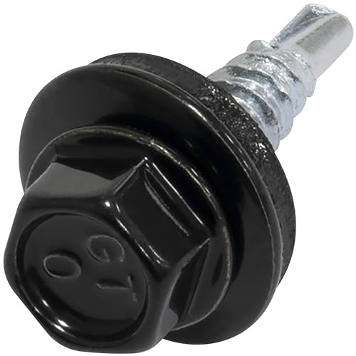 AERZETIX - C73103 - Satz von 80 selbstbohrenden Blechschrauben Ø4.8x20 mm + EPDM-Dichtungsscheibe - RAL 9005 - DIN 7504K - kopfgröße 8 mm sechskant - aus kohlenstoffstahl - verzinktes finish AERZETIX - C73103 - Satz von 80 selbstbohrenden Blechschrauben Ø4.8x20 mm + EPDM-Dichtungsscheibe - RAL 9005 - DIN 7504K - kopfgröße 8 mm sechskant - aus kohlenstoffstahl - verzinktes finish von AERZETIX