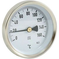 AFRISO Bimetall-Solar-Thermometer - Gehäuse Stahlblech verzinkt (Ø 63 mm), 1/2'' x 40 mm, Skala 0-160 °C, SCHWARZ von AFRISO