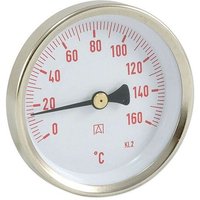 Bimetall-Solar-Thermometer - Gehäuse Stahlblech verzinkt (ø 63 mm), 1/2'' x 40 mm, Skala 0-160 °c, rot - Afriso von AFRISO