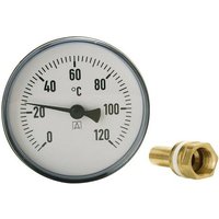 Bimetall Thermometer Zeigerthermometer 0°C-120°C mit Tauchhülse 1/2 'ø 100x100 mm' - Afriso von AFRISO