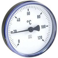 Bimetall-Thermometer - Gehäuse ABS-Kunststoff schwarz (ø 63 mm), 1/2'' x 40 mm, Skala 0-120 °c, schwarz - Afriso von AFRISO