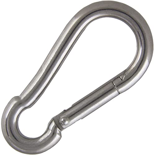 Karabinerhaken 12x140 mm (2 Stück) ähnl. DIN 5299 aus Edelstahl A4 V4A Feuerwehr Karabiner-Haken Schnapphaken Gefederter Verschluss Karabiner Schnappverschluss | AG-BOX® von AG-BOX