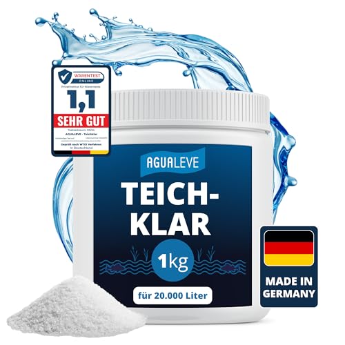 AGUALEVE® Teichklar 1kg *NEU* | Beseitigt Wassertrübungen nach einigen Anwendungen | Nicht zur Algenbekämpfung geeignet Markenqualität Made in Germany | für 20.000 Liter Teichwasser | Note 1,1 von AGUALEVE