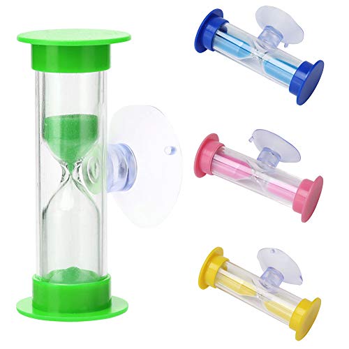 Kinder Zahnbürste Sandglas Timer, 2 Minuten Duschtimer Mini Glas Sanduhr, Saugnapf Timer, Kochen Schwenkbar Sanduhr, Kinder Mini Sanduhr zum Bürsten Kinderzähne (Grün) von Fiorky