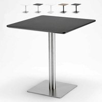 Ahd Amazing Home Design - Rechteckig Bartisch 70x70 Zentraler Fuß für Bars Restaurants Hotels Horeca Farbe: Schwarz - Silver von AHD AMAZING HOME DESIGN