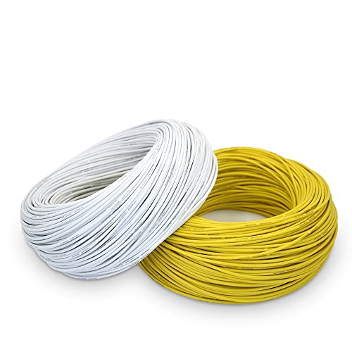 AHSKY TS-Xian, Silikondraht und Kabel 1 0AWG 12AWG 14AWG 16AWG 18AWG 20AWG 2. 5mm 0,75 Quadratmillimeter Silikondraht (Color : Yellow and White, Specification : 22 AWG 0.3mm) von AHSKY